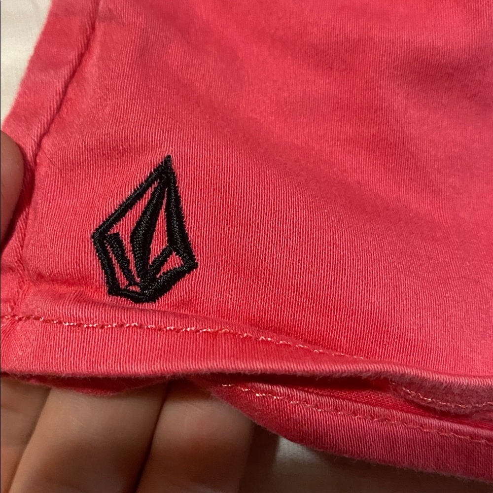Y2K Volcom Women's Coral Red Casual Jean Shorts